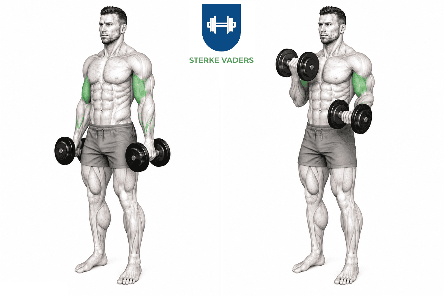 Dumbbell Curl uitvoering stap voor stap