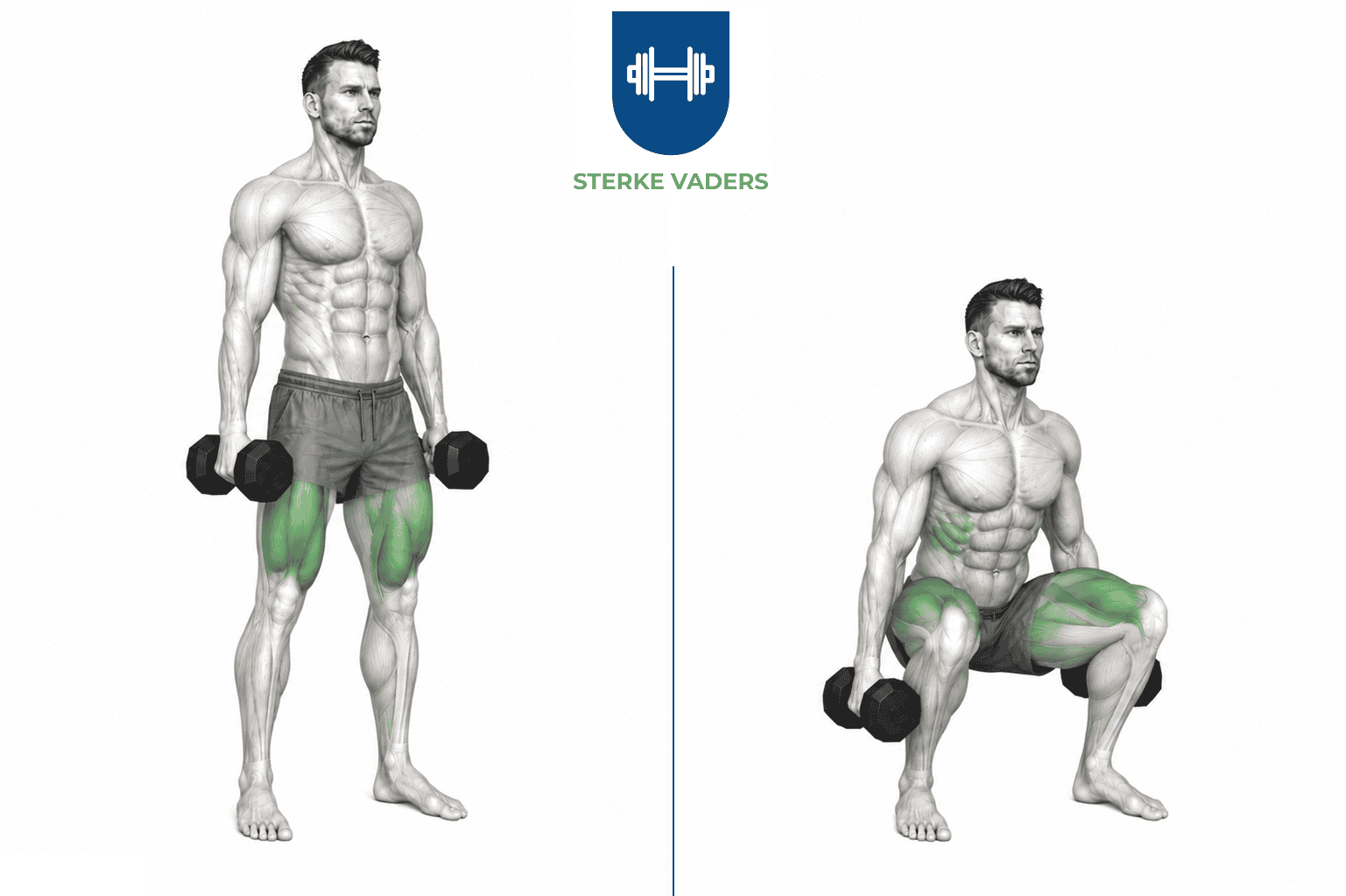 Dumbbell Squat uitvoering stap voor stap