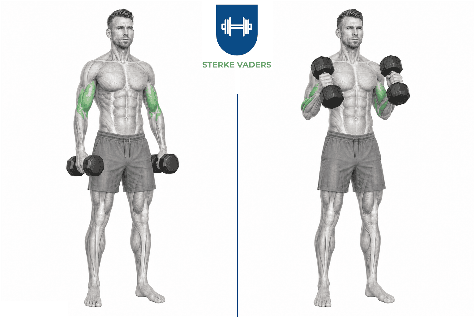 Hammer Curls uitvoering stap voor stap