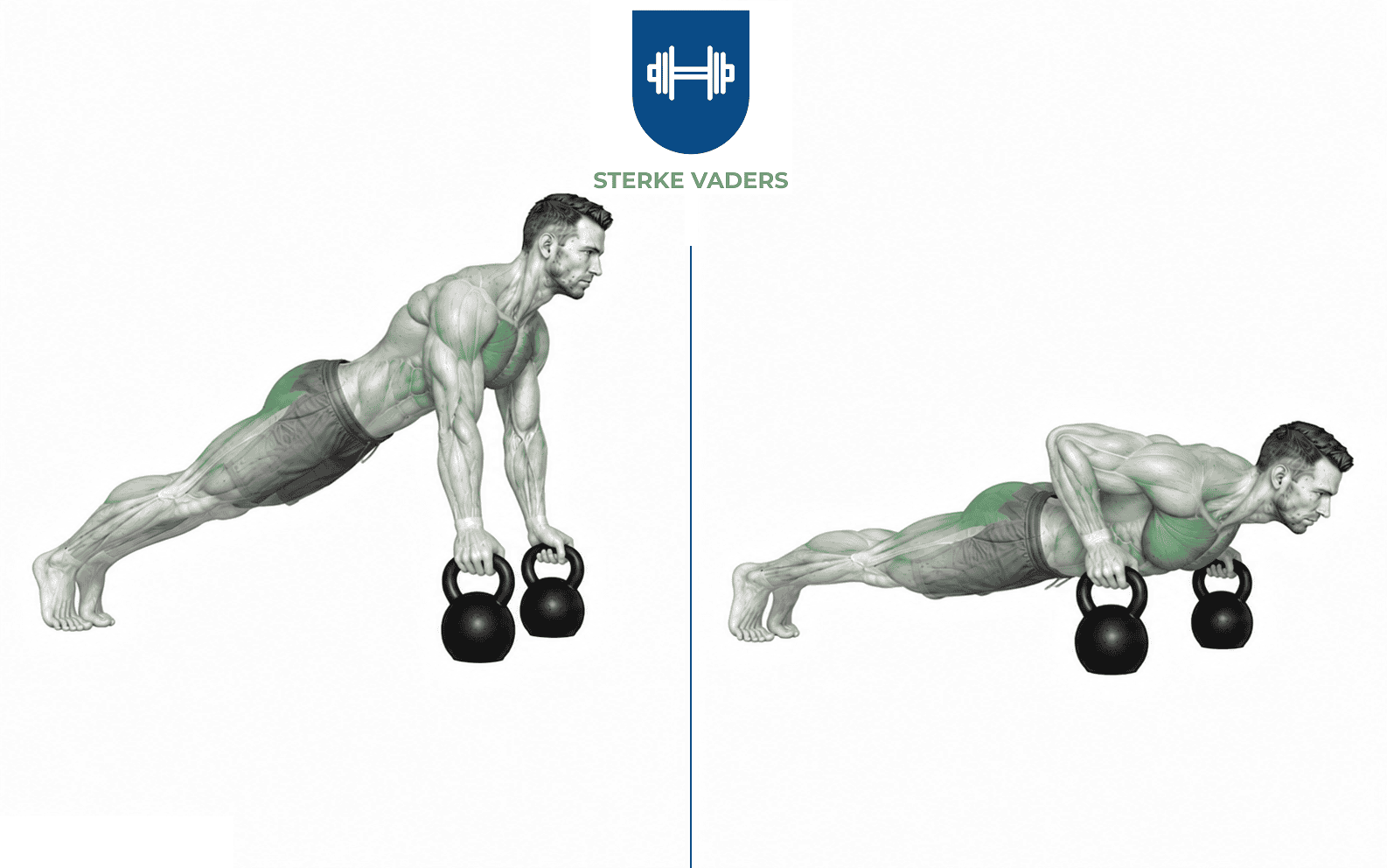 Kettlebell Push-ups uitvoering stap voor stap