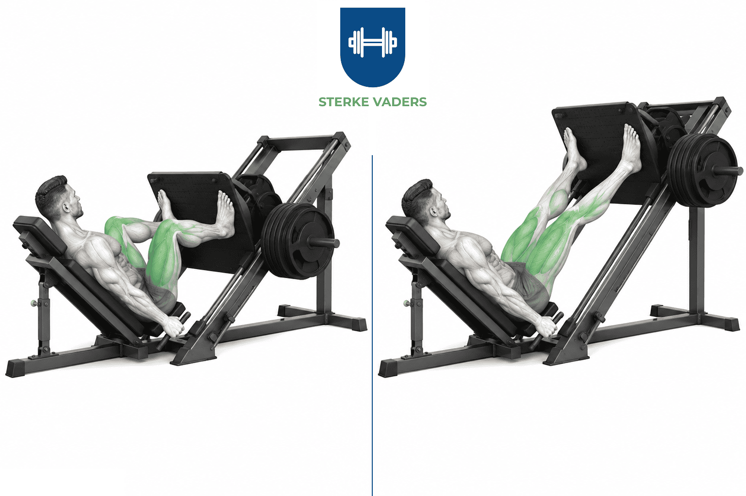 Leg Press Brede Stand uitvoering stap voor stap