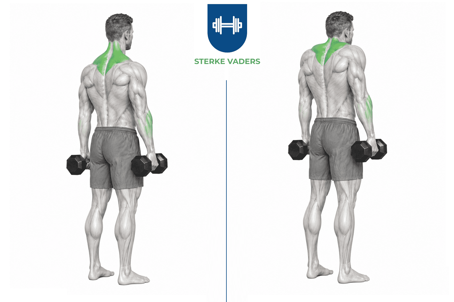 Dumbbell Shrug uitvoering stap voor stap