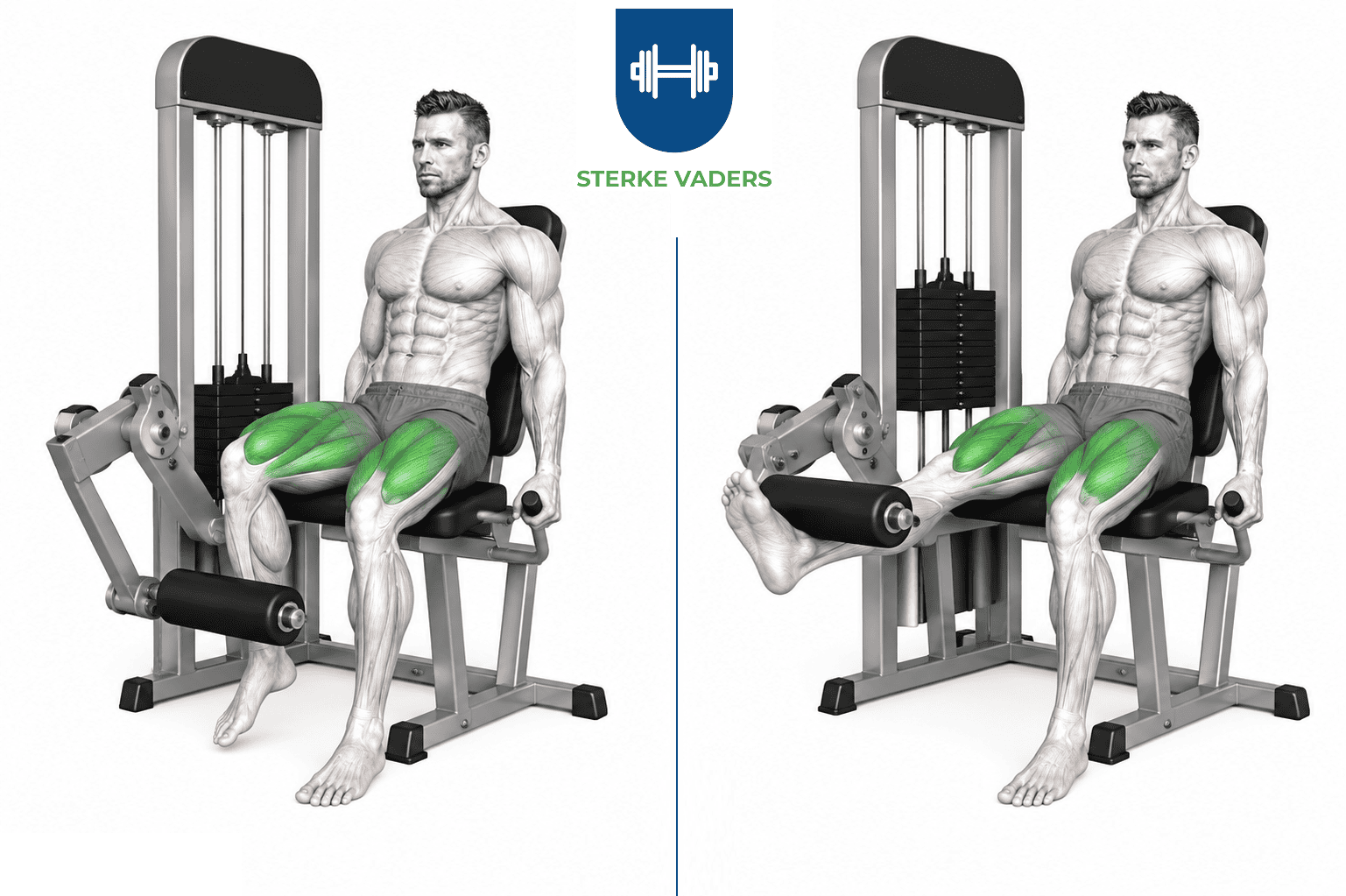 Single Leg Leg Extension uitvoering stap voor stap