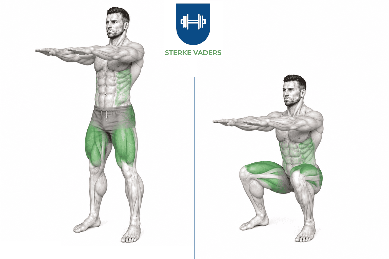 Bodyweight Squat uitvoering stap voor stap