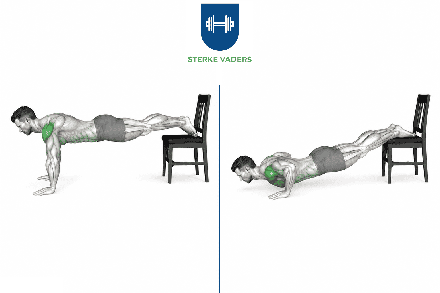 Decline Push-ups uitvoering stap voor stap